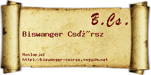 Biswanger Csörsz névjegykártya